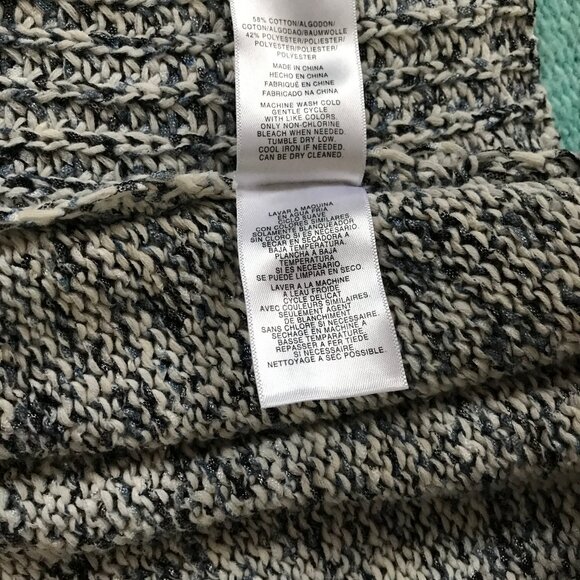 Jones New York Cardigan Sweater Vest Women Open Front  Navy Blue White XL - Picture 8 of 10